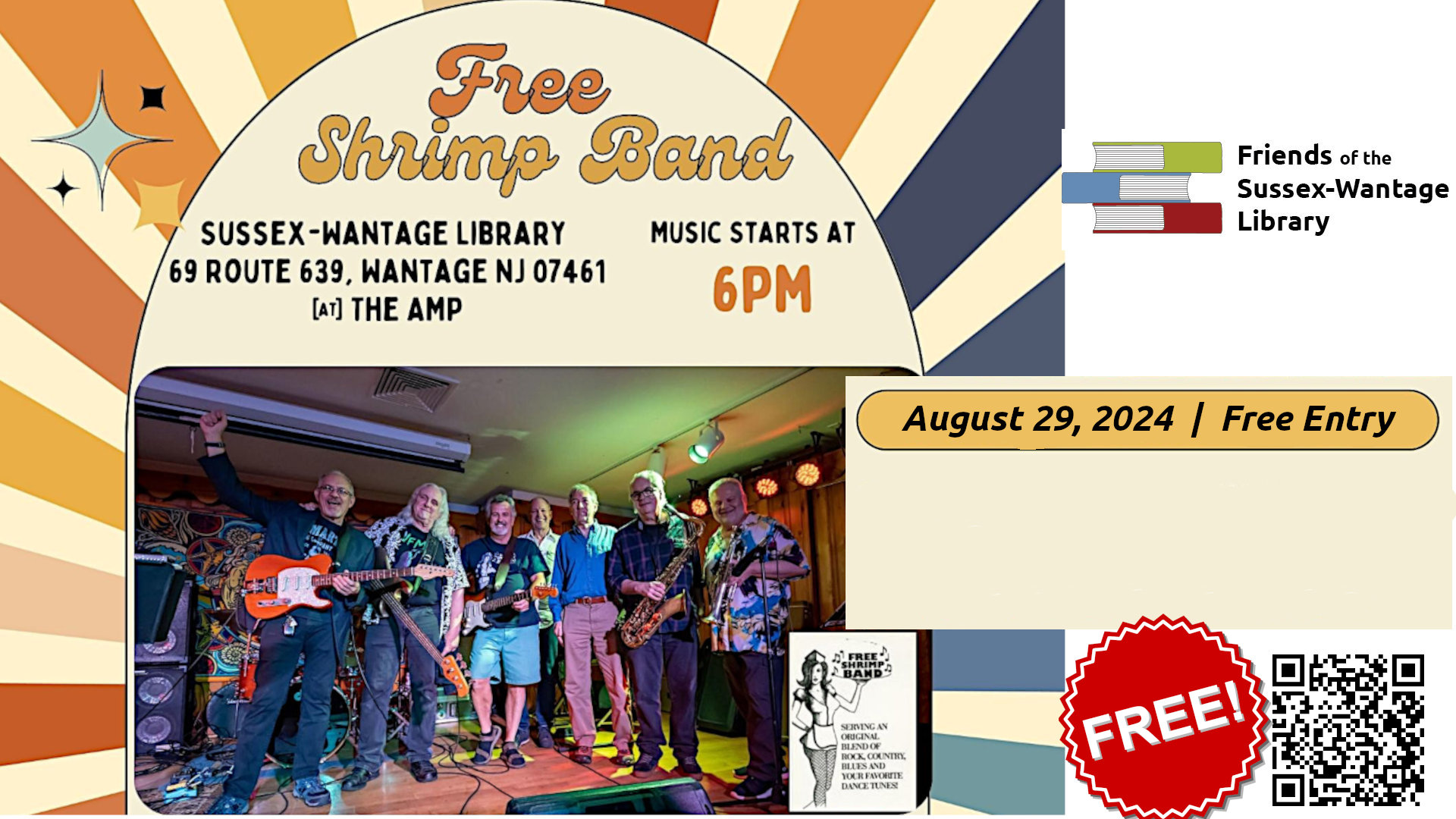 free shrimp band lobby poster 8 29